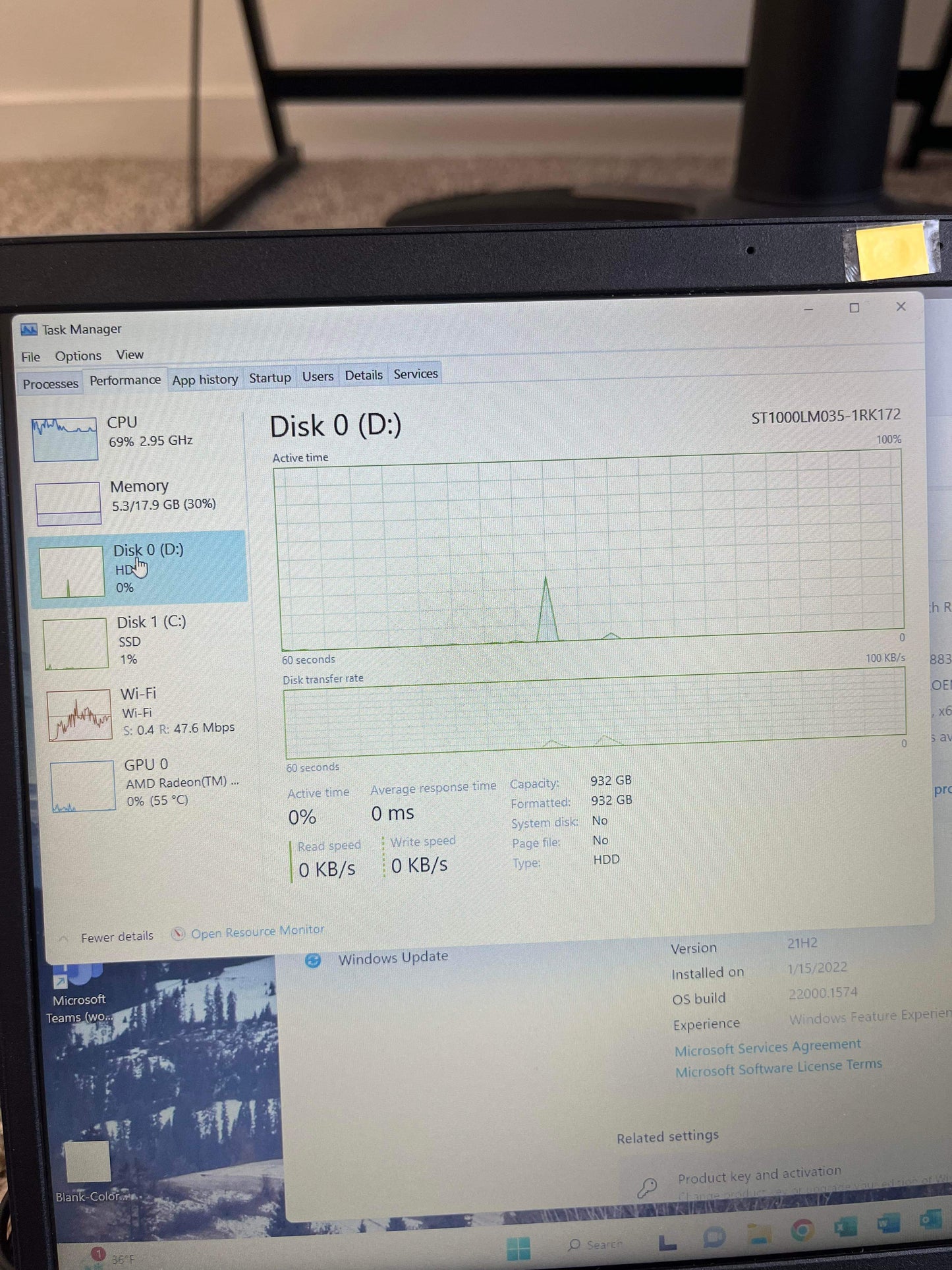 Lenovo Ideapad 15.6” AMD Ryzen 3200U 20gb Ram 1.256 Tb Radeon gfx